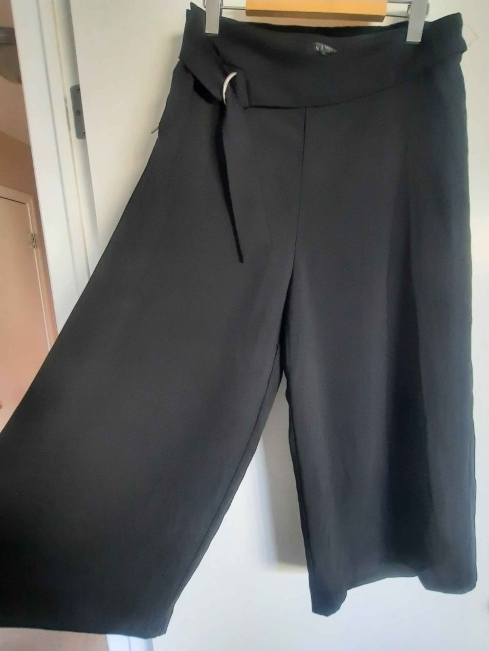 Dynamite Black Wide-Leg Tie-Waist Pants
